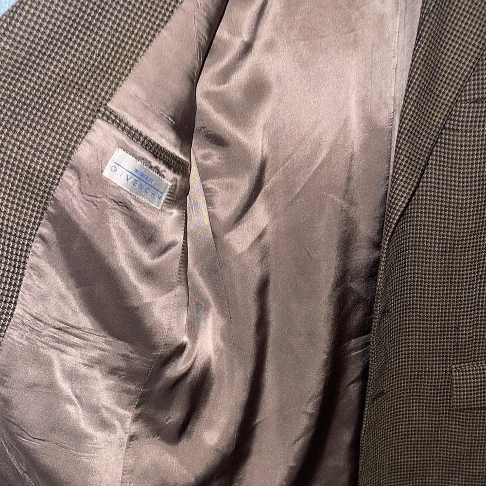 Vintage Givenchy Blazer Mens 44R Brown Wool 3 Button Sport Coat Jacket. K